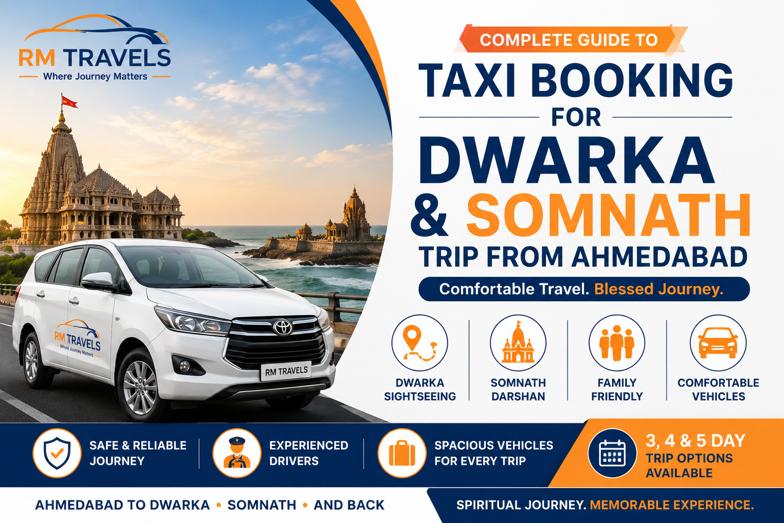 Complete Guide to Taxi Booking for Dwarka and Somnath Trip from Ahmedabad